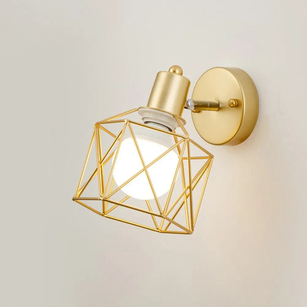 Industrielle Wand-Nachttischlampe Käfig