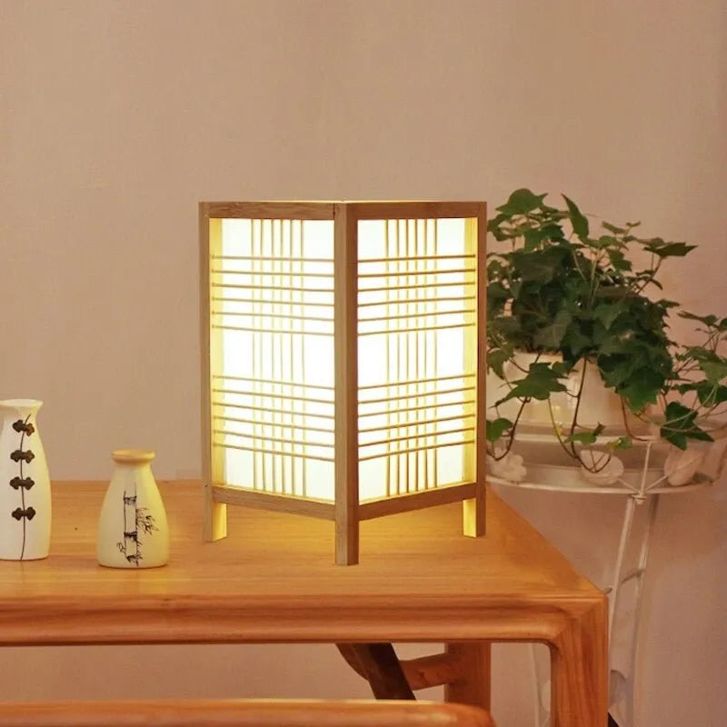 Japanischer Quadratischer Nachttischlampe