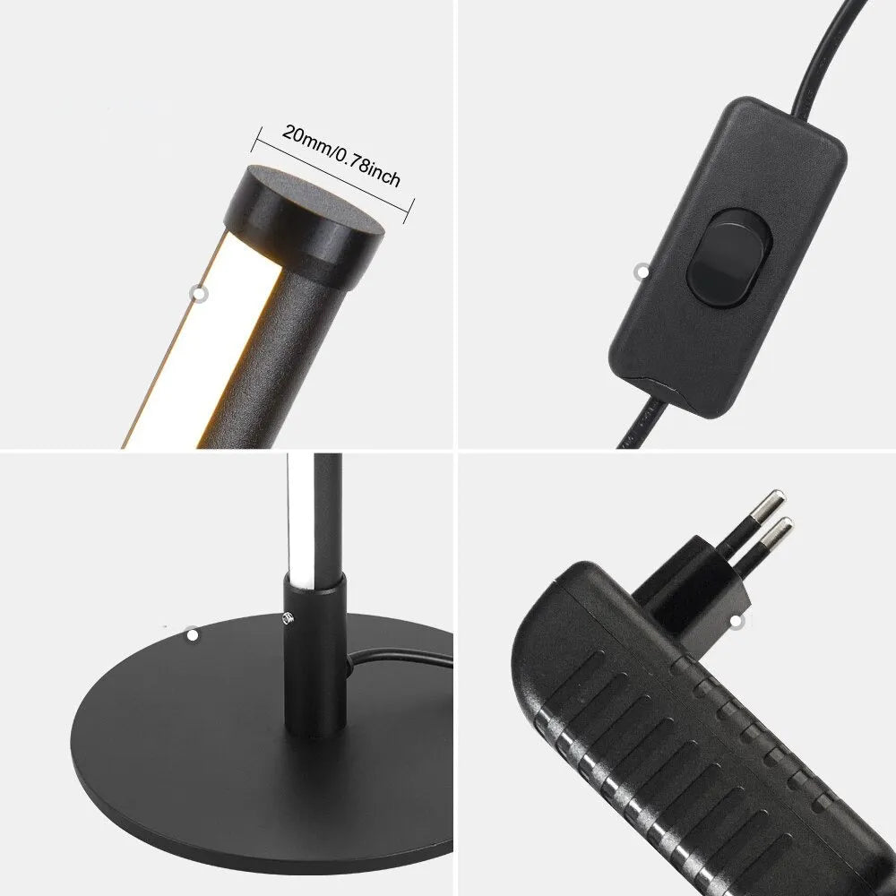 LED-Nachttischlampe Schwarz