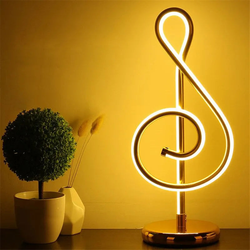 Originelle Nachttischlampe Goldene Note