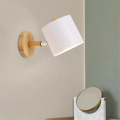 Bettlampe Wand Holz Skandinavischer Stil