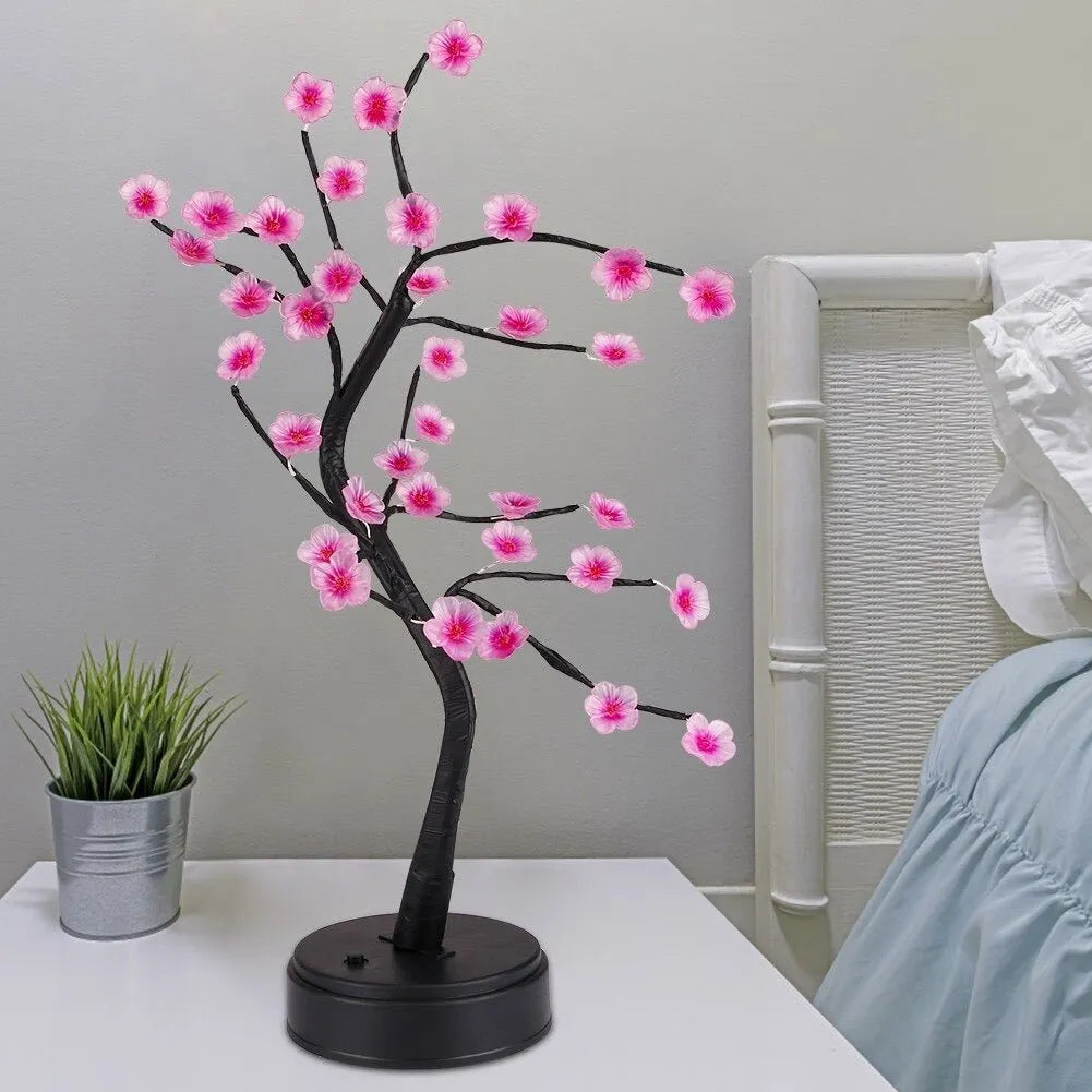Blühender Bonsai-Nachttischlampe
