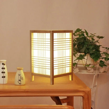 Japanischer Quadratischer Nachttischlampe