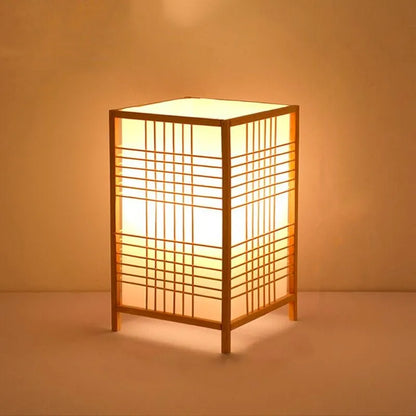 Japanischer Quadratischer Nachttischlampe