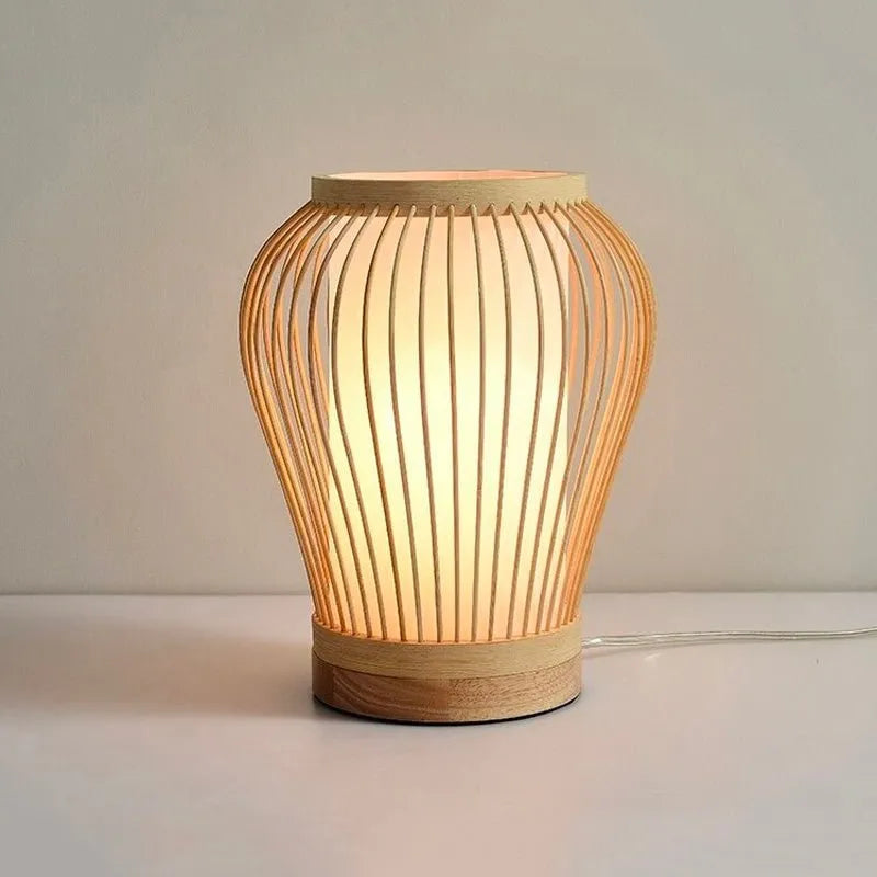 Nachttischlampe Bambus Laterne