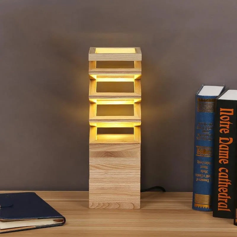 Nachttischlampe Holz Wooden