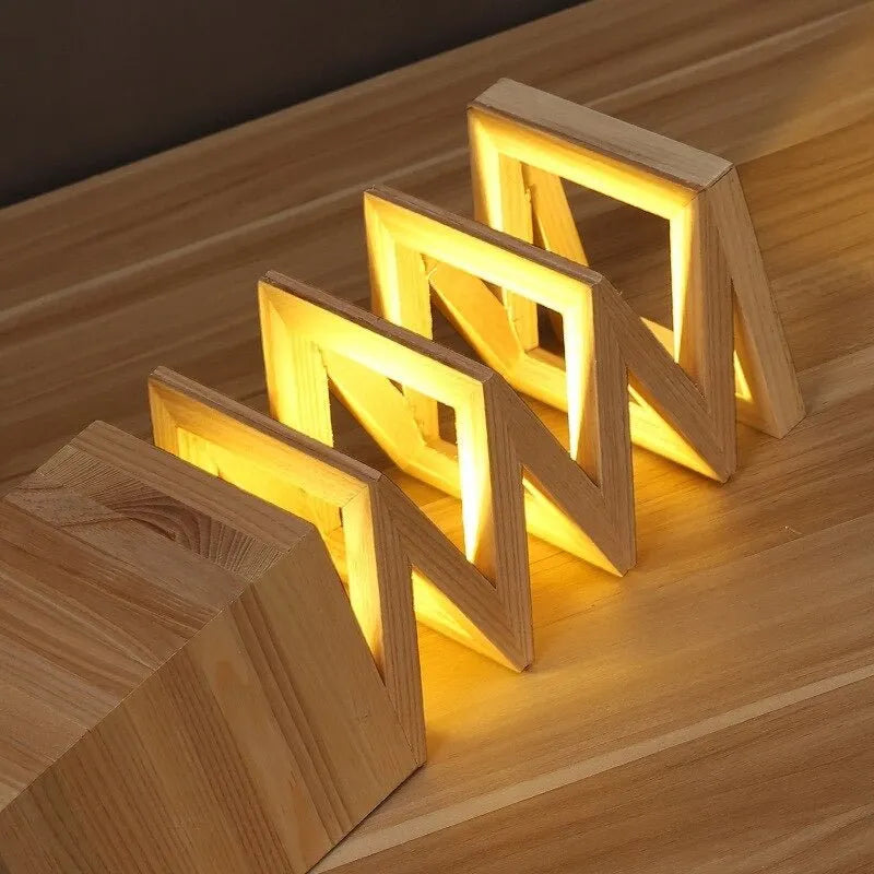 Nachttischlampe Holz Wooden
