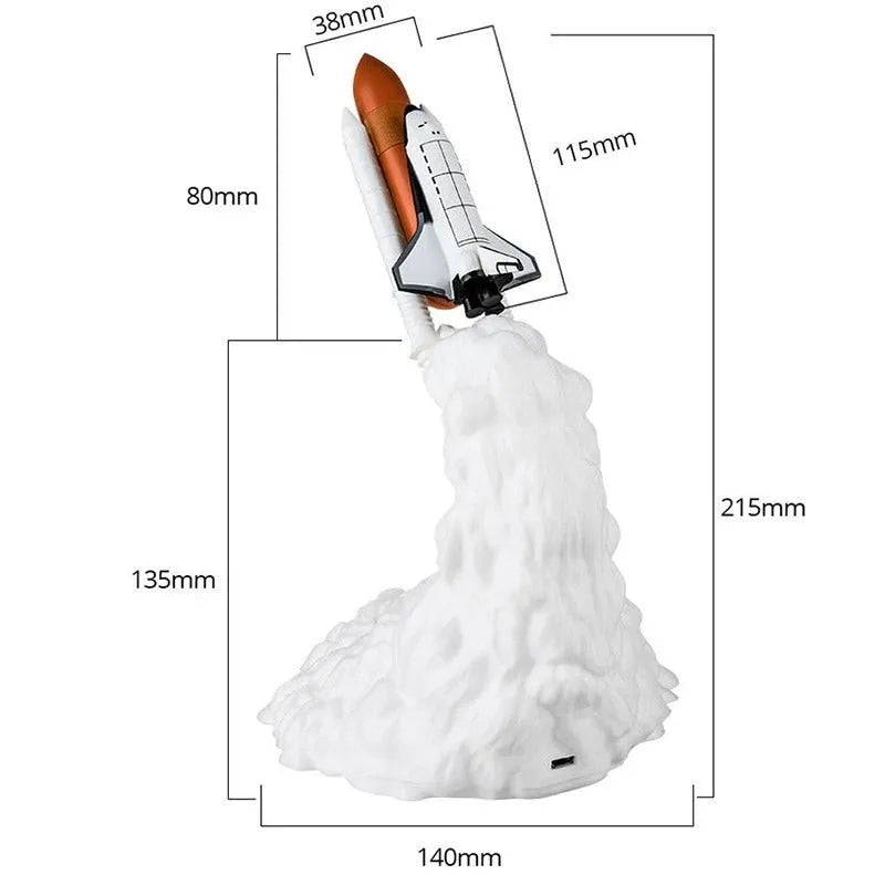 Nachttischlampe Kinder Rakete beim Starten