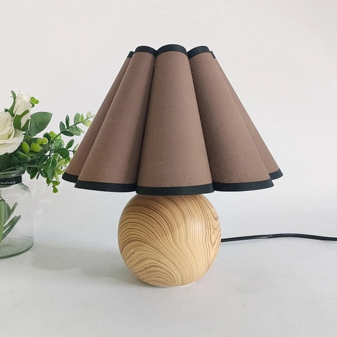 Nachttischlampe Vintage Holz