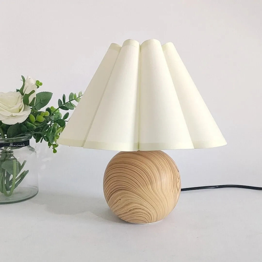 Nachttischlampe Vintage Holz
