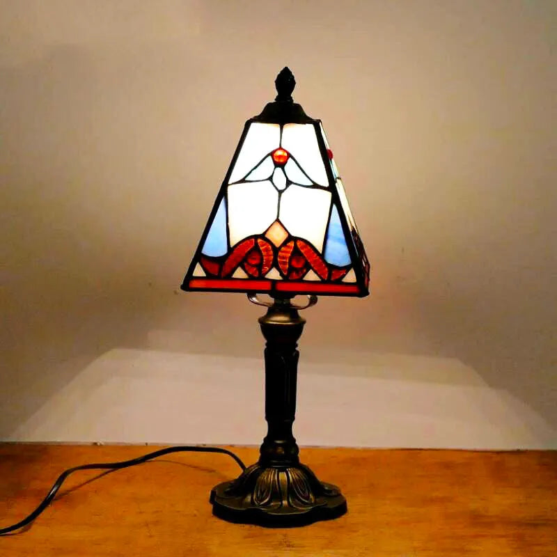Vintage Nachttischlampe Rot Tiffany
