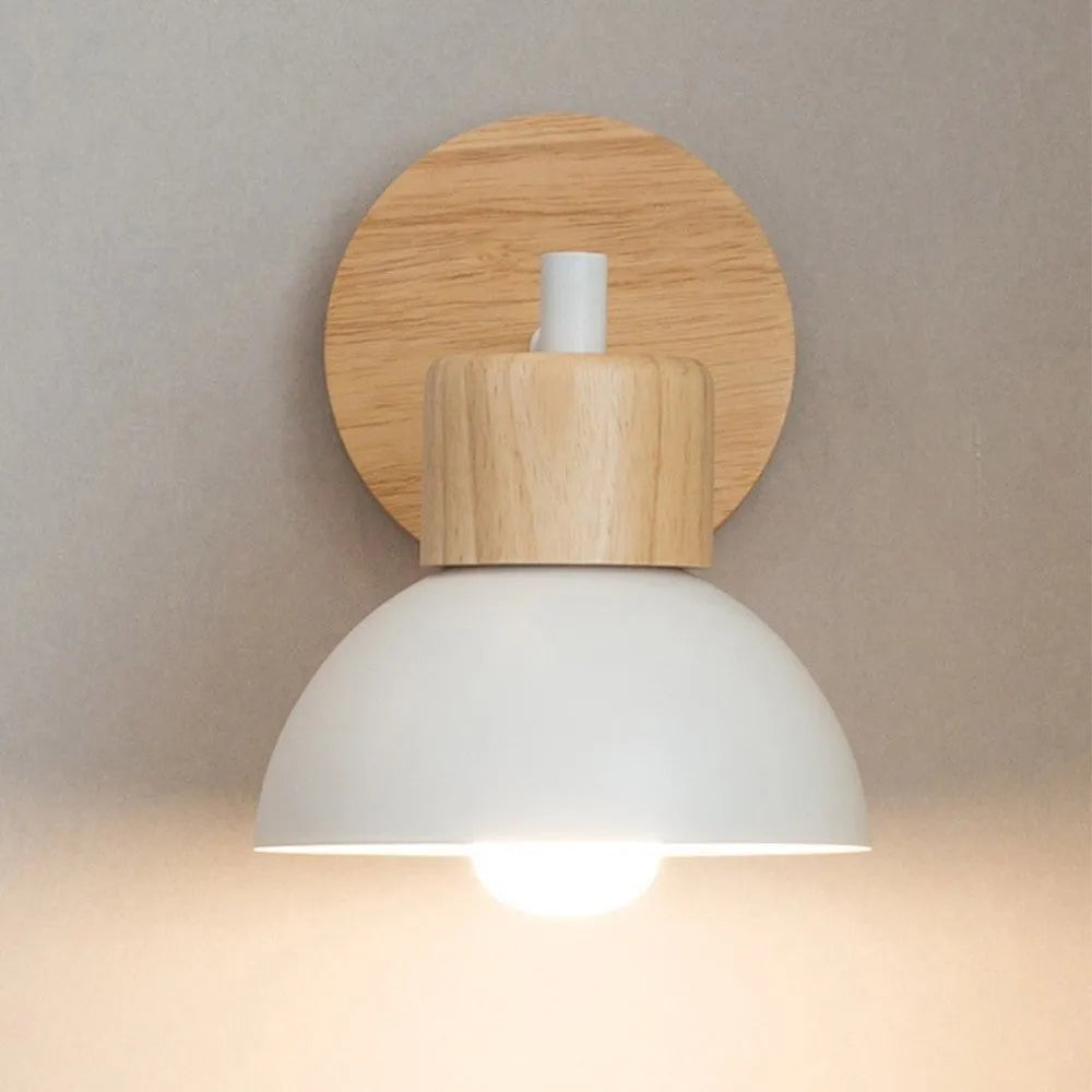 Wandleuchte Nachttischlampe Retro Holz